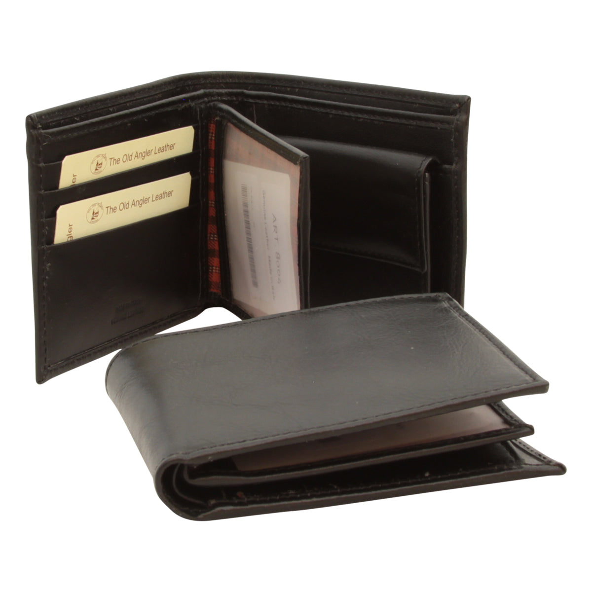 Leather bifold wallet - black with RFID-0