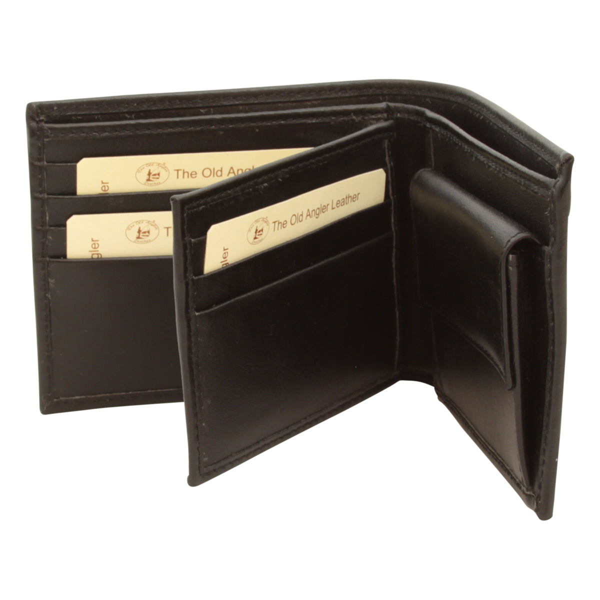 Leather bifold wallet - black with RFID-1